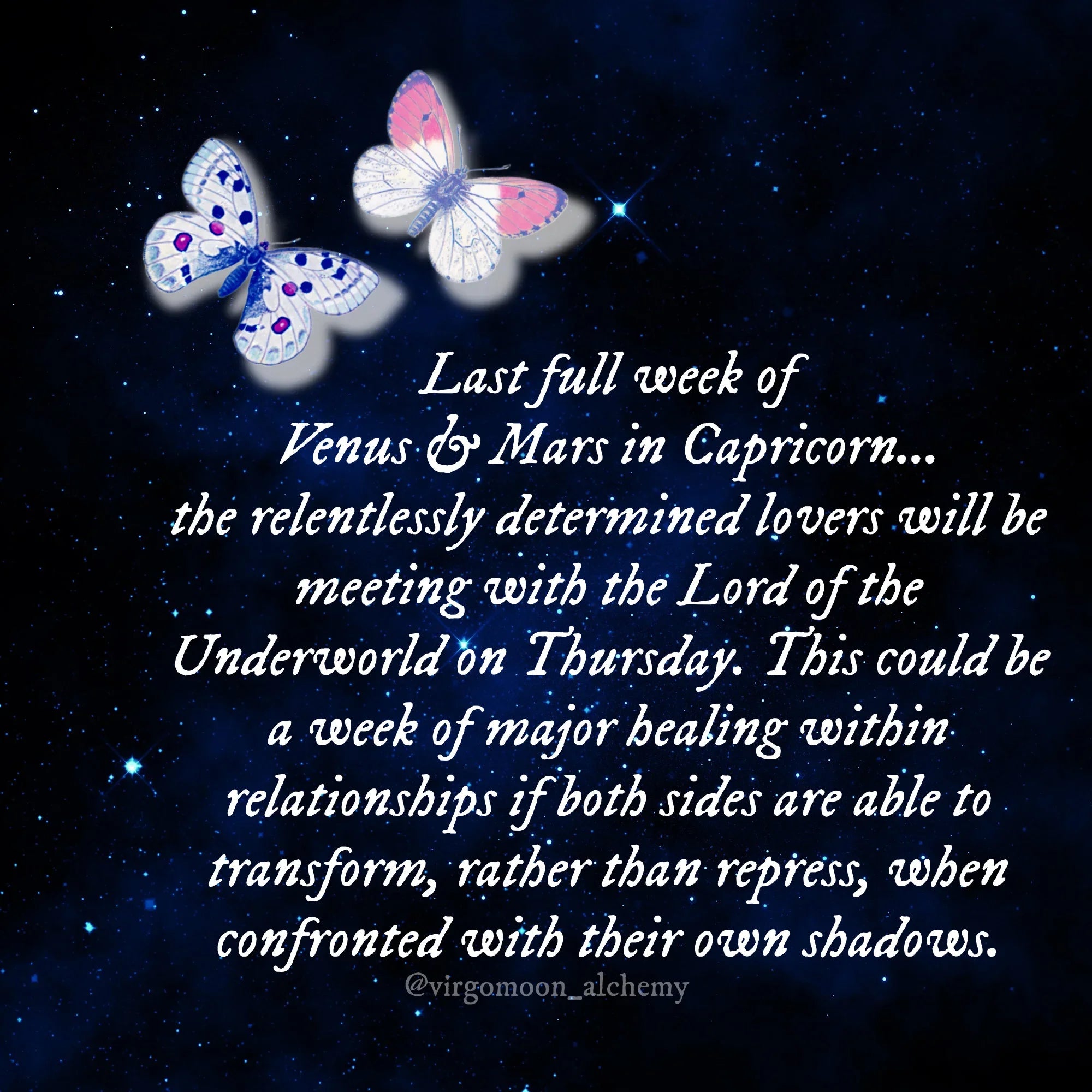 Last Full Week of Venus & Mars in Capricorn