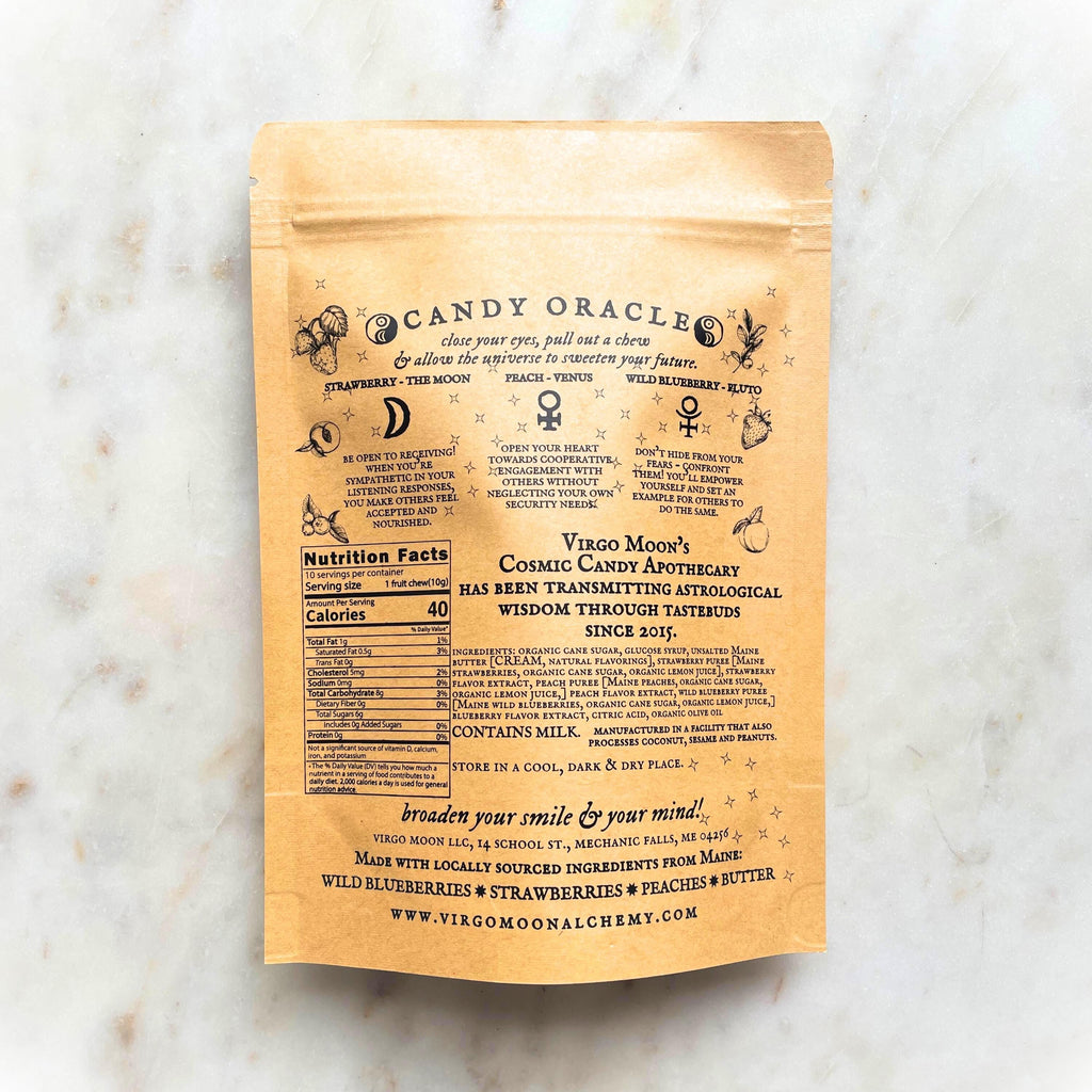 Cosmic Mix Fruit Chews - Peach, Wild Blueberry & Strawberry - Candy Oracle on Back!