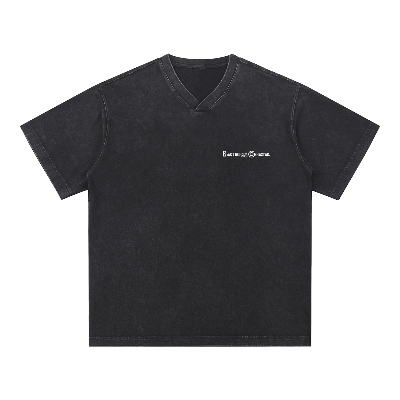 Everything is Connected - Snow Washed V-Neck Cotton T-Shirt