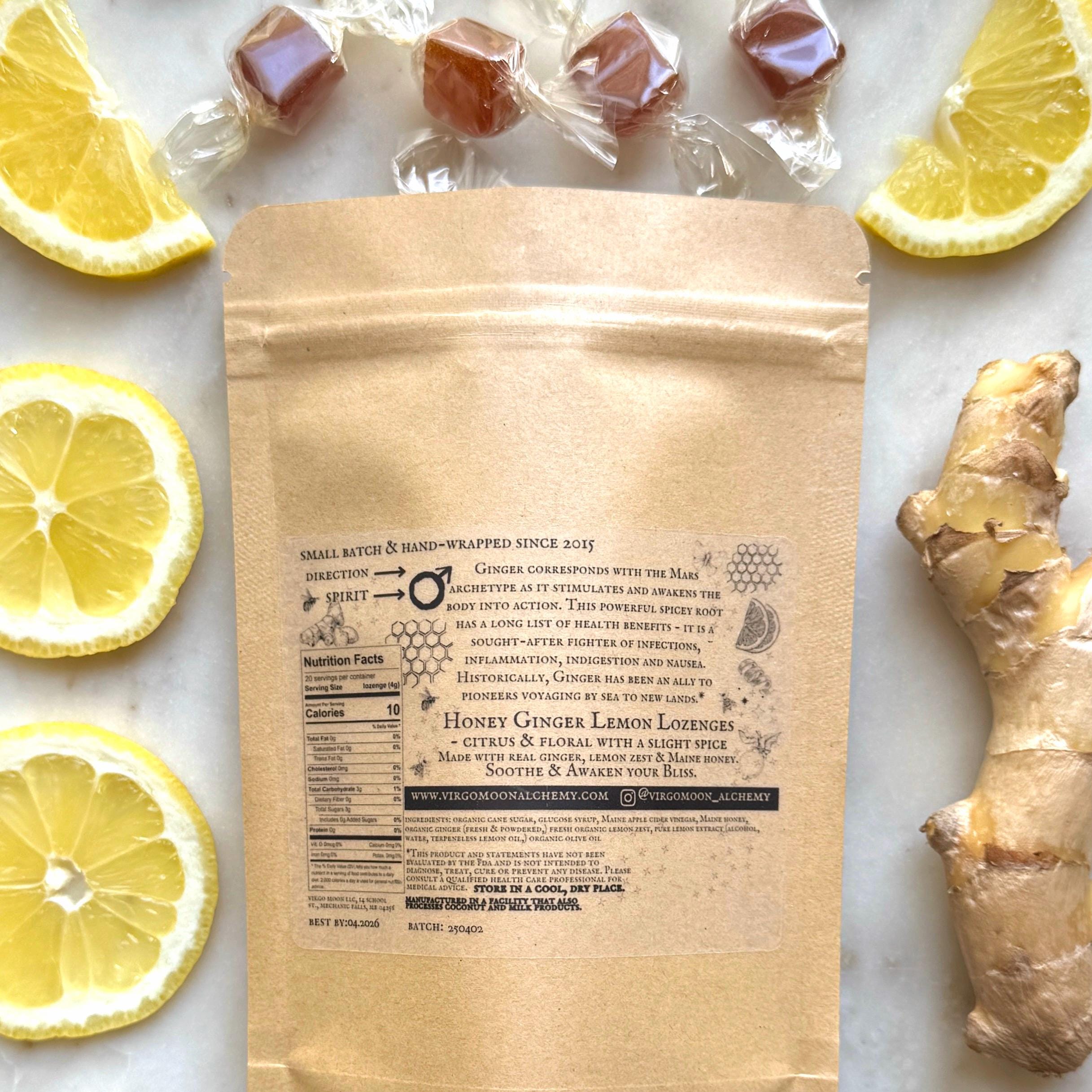 Honey Ginger Lemon Lozenges with Maine Apple Cider Vinegar