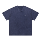 Everything is Connected - Snow Washed V-Neck Cotton T-Shirt