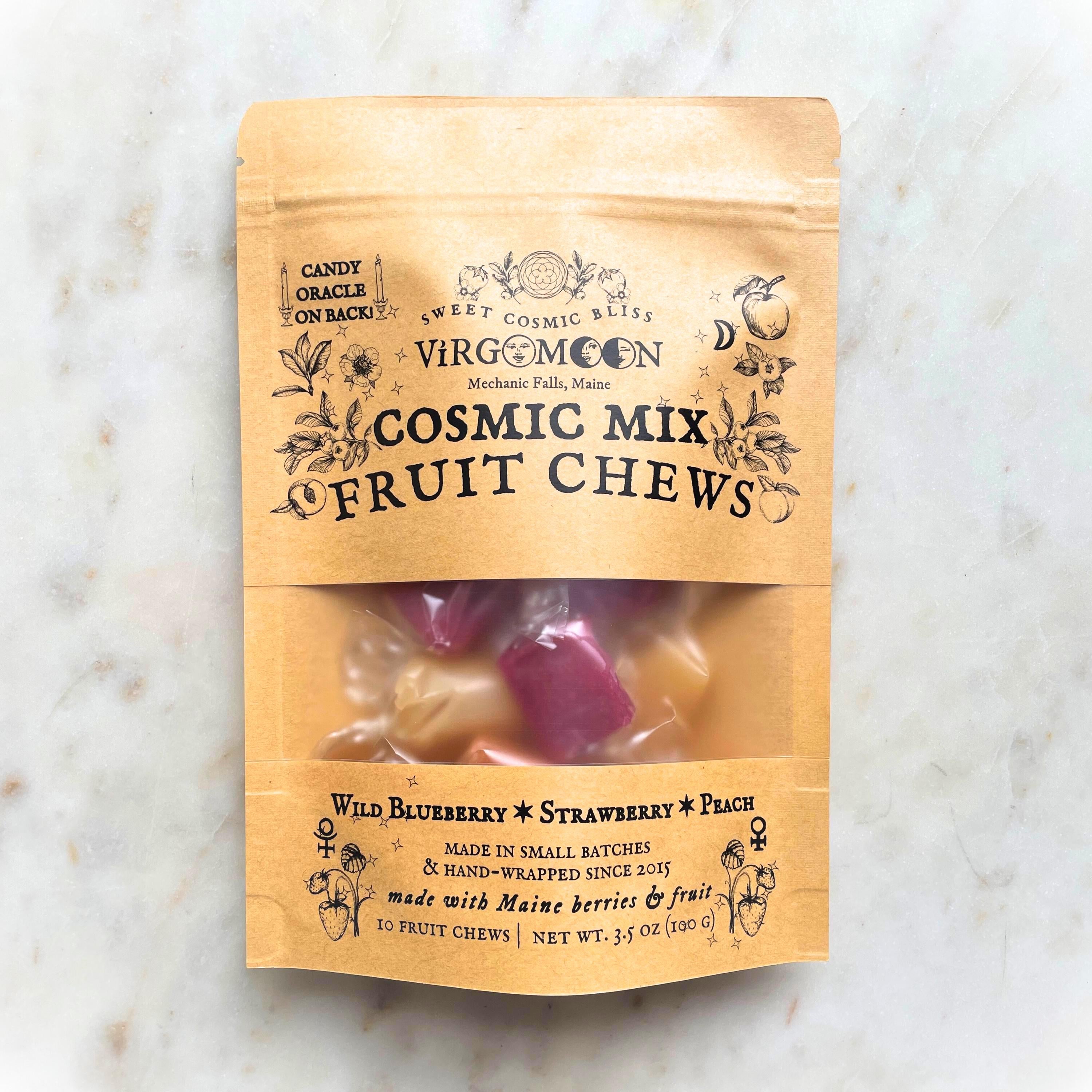 Cosmic Mix Fruit Chews - Peach, Wild Blueberry & Strawberry - Candy Oracle on Back!