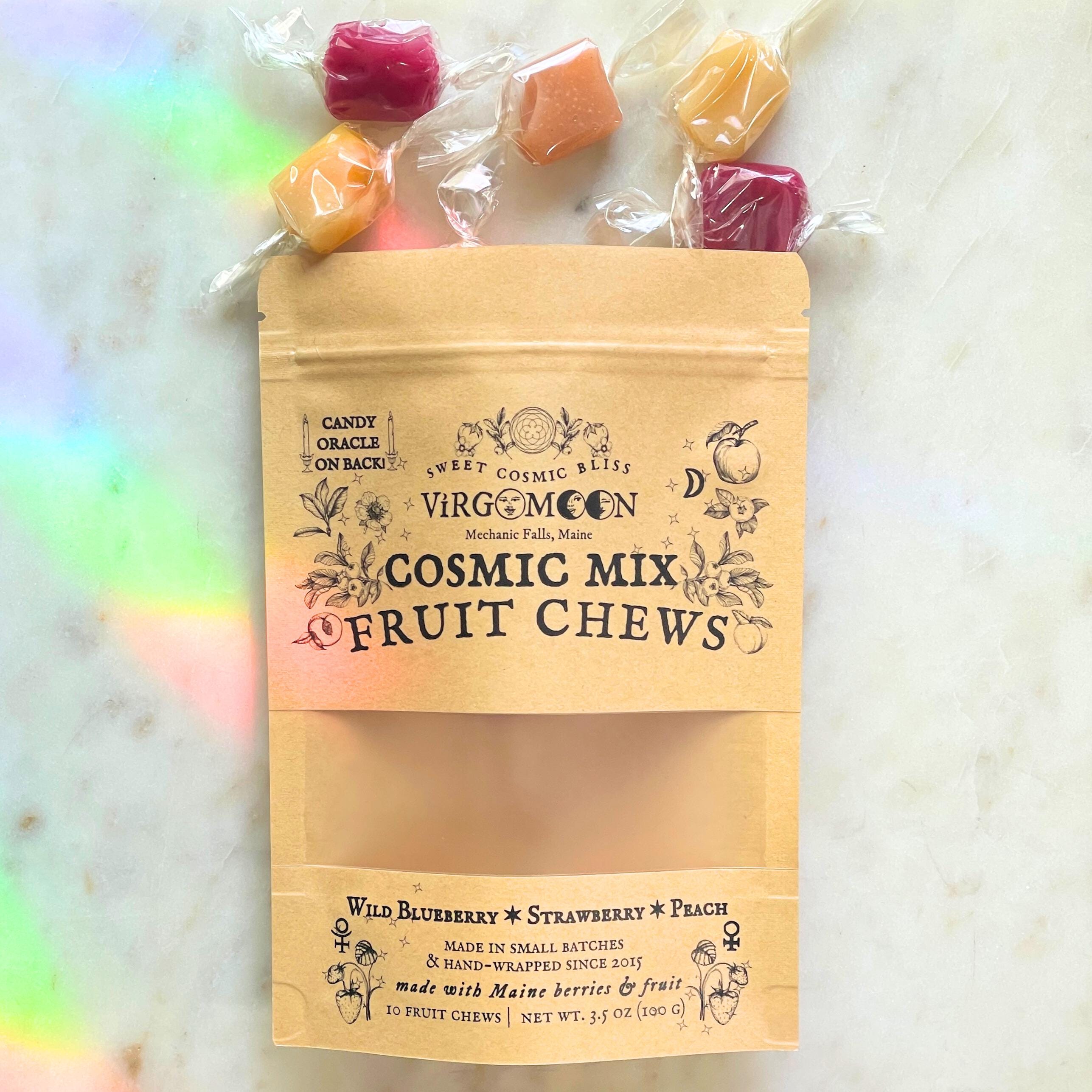 Cosmic Mix Fruit Chews - Peach, Wild Blueberry & Strawberry - Candy Oracle on Back!