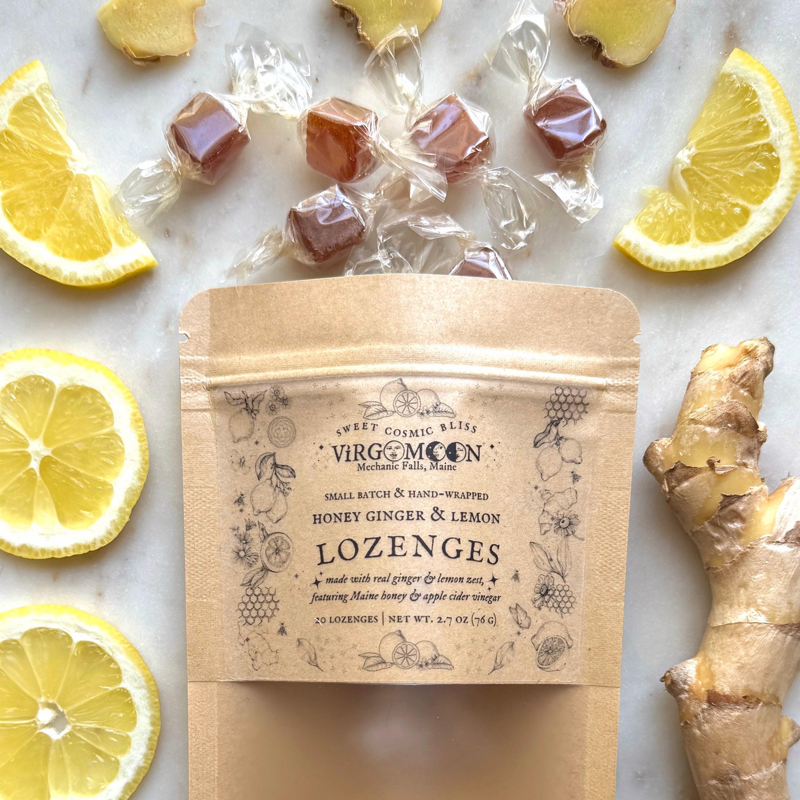 Honey Ginger Lemon Lozenges with Maine Apple Cider Vinegar